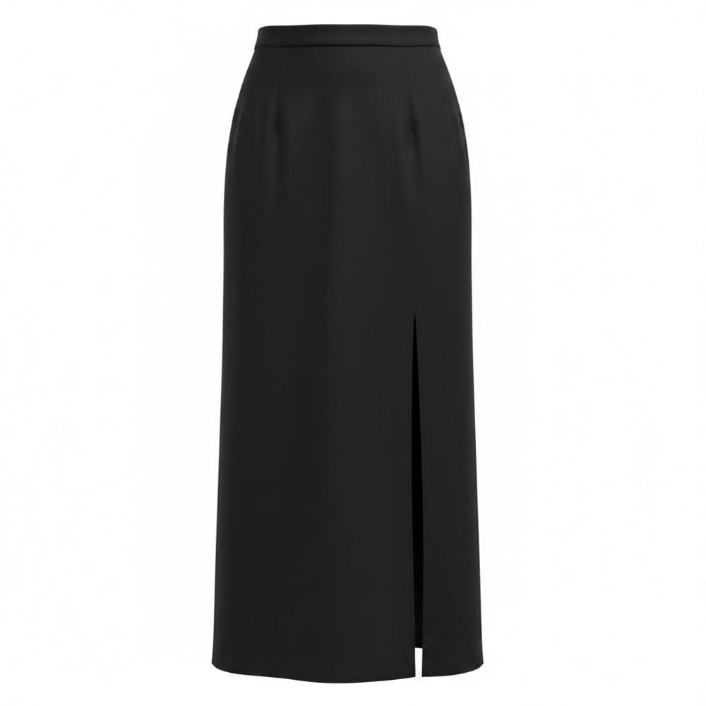Dana Buchman Black Dinner Party Front-Slit Long Skirt